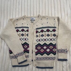 Pendleton Beige and Multicolor Patterned vintage Cardigan